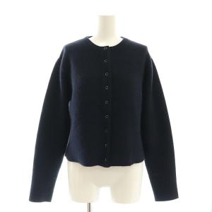24AW ウォッシャブルファーリーダブルフェイスカーディガン ニット クルーネック F 紺 ネイビー 24080912228040