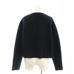 SLOBE IENA 24AW ウォッシャブルファーリーダブルフェイスカーディガン ニット クルーネック F 紺 ネイビー 24080912228040