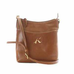 ショルダーバッグ 斜めがけ ロゴ レザー 茶色 ブラウン /AS OS