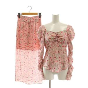24SS フラワープリント ブラウス ロングスカート セットアップ F 0 ピンク マルチカラー /ES