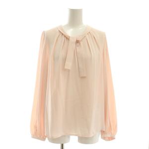23SS ボウタイブラウス 長袖 36 ライトピンク