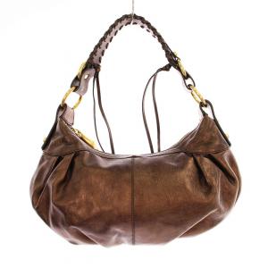 ワンショルダーバッグ ハンドバッグ レザー メタリックブラウン /KU OF