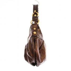 FRANCESCO BIASIA ワンショルダーバッグ ハンドバッグ レザー メタリックブラウン /KU OF