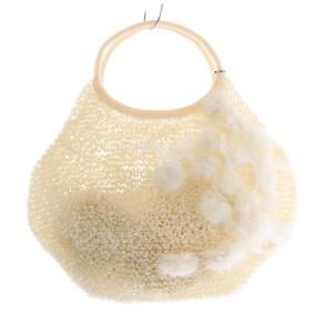 ラウンド ワイヤーバッグ ハンドバッグ アイボリー