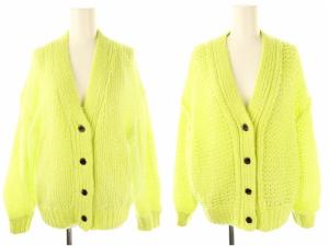24AW Tulle Layered Low Gauge Reversible Knit Cardigan