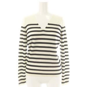 24SS Regal Wool Stripe Vneck ニットプルオーバー セーター 長袖 薄手 Vネック