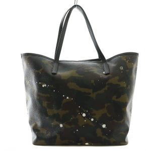 トートバッグ ペイント カモフラ レザー 黒 ブラック GB1981 /SB SH