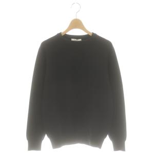 12G天竺2重編みクルーネックニット セーター 長袖 2 ブラック /DO OS SH