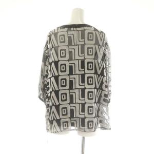 Grace Class レタードオパールトップ ブラウス 七分袖 36 ブラック ライトグレー /DF OS SH