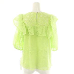 GRACE CONTINENTAL レースフリルトップ ブラウス 半袖 36 ライトグリーン