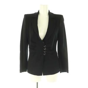 ARMANI COLLEZIONI ジャケットスカートセットアップ タイト 膝丈 38 黒 /HK OS