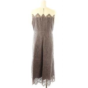 GRACE CONTINENTAL 24AW  レース切替フレアドレス ワンピース 半袖 ロング丈 36 グレー 白 ホワイト