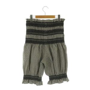 TAO COMME des GARCONS バルーン ショートパンツ ハーフパンツ ギャザー ハイウエスト ウール 千鳥格子 S 黒 ブラック