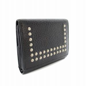 J&M DAVIDSON スタッズスモールウォレット 財布 三つ折り ミニ財布 小銭入れ レザー 黒 ブラック /YT OF