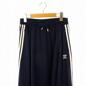 adidas Originals ロングサテンスカート フレアスカート S ネイビー ホワイト /ES OS