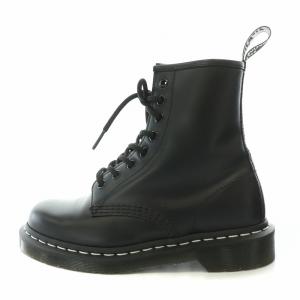 8ホール ホワイトステッチ ショートブーツ レースアップ US6 黒 ブラック 1460