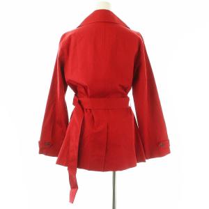 BURBERRY LONDON 裏地ノバチェック スプリングコート ハーフコート ベルト付き 40 レッド