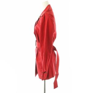 BURBERRY LONDON 裏地ノバチェック スプリングコート ハーフコート ベルト付き 40 レッド