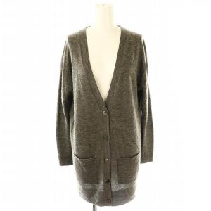 ロングニットカーディガン 長袖 カシミヤ 38 グレー /ES OS