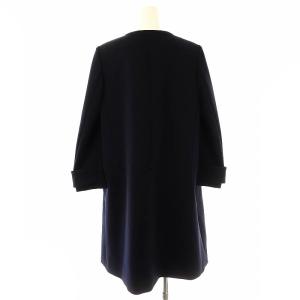 FOXEY NEW YORK コート デジレ ノーカラー 38 ネイビー