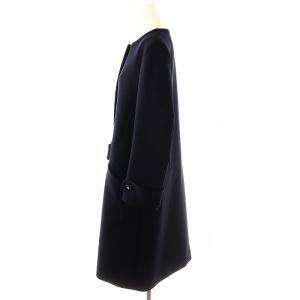 FOXEY NEW YORK コート デジレ ノーカラー 38 ネイビー