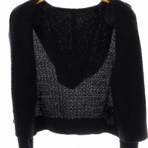 FOXEY BOUTIQUE パーカ リネンリュクス ニット ジップアップ 40 ネイビー 41890