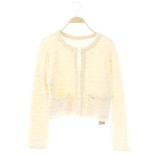 43270 Knit Jacket Mirage リネン混 38 オフホワイト