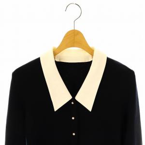 FOXEY NEW YORK ヴェラカーディガン ニット ステンカラー 38 黒 ブラック /AT OS