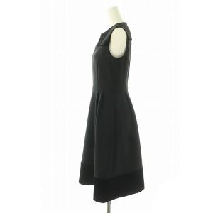 VELOUR NOIR by FOXEY NEW YORK 42068 Velour Combo Dress ワンピース ベロア切替 38 黒 /MI OS