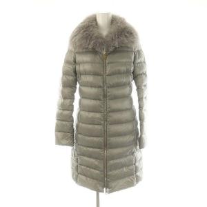 フォックスファー付きフードダウンコート 40 グレー PI0650D