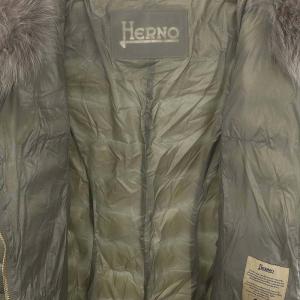 HERNO フォックスファー付きフードダウンコート 40 グレー PI0650D