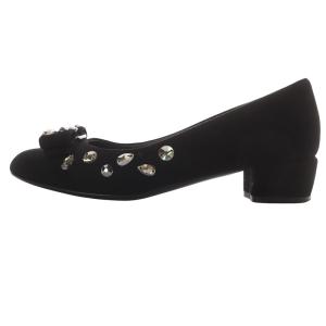 Salvatore Ferragamo VARA ビジュー スエード パンプス 5D ブラック