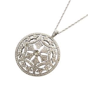 ラインストーン ネックレス シルバー色