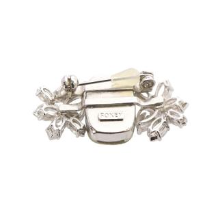 FOXEY ラインストーンブローチ シルバー色