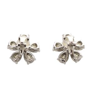 FOXEY フラワーラインストーン イヤリング シルバー色