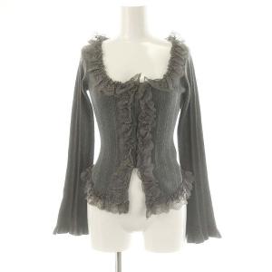 25SS Sustainableフリルニットプルオーバー カットソー 長袖 F グレー