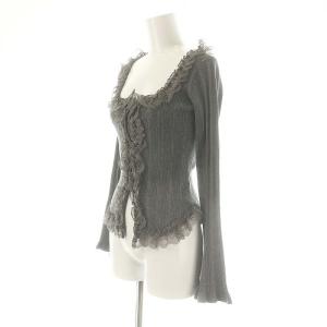 SNIDEL 25SS Sustainableフリルニットプルオーバー カットソー 長袖 F グレー