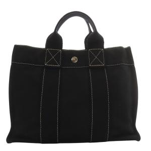 HERMES サックドーヴィル PM トートバッグ キャンバス ブラック