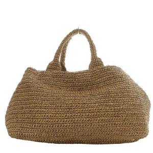 PRADA ラフィアトリコット かごバッグ ベージュ BN2302