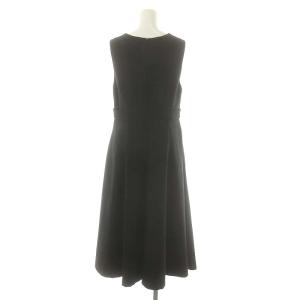 Aveniretoile 23AW Vネックフレアジャンパースカート ワンピース ロング ノースリーブ 34 ブラック /DF OS