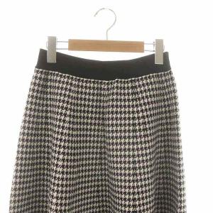 TOCCA 23AW CALICO 千鳥柄スカート フレア ひざ丈 0 ブラック ホワイト /DF OS