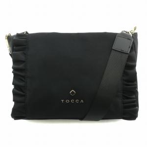 25SS TRIM WAVES POCHETTE ポシェット ショルダーバッグ フリル ロゴ F 黒 ブラック BOTZGM0280