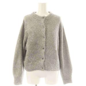 グリッターラメ カーディガン ニット 長袖 シルバー色