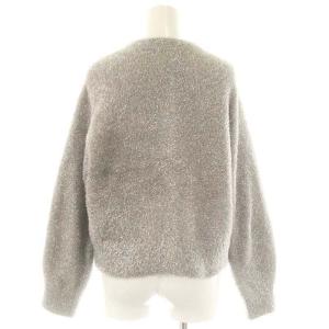 UNITED ARROWS グリッターラメ カーディガン ニット 長袖 シルバー色
