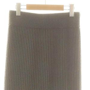 Deuxieme Classe CARIAGGI RIB スカート カシミヤニット タイト ロング カーキグレー /DF OS