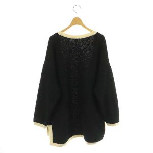 ADORE 23AW ツィーディーニット カーディガン 38 ブラック アイボリー