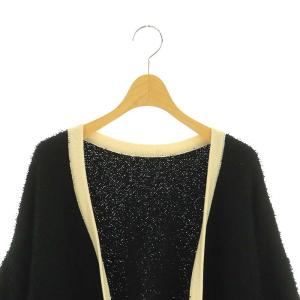 ADORE 23AW ツィーディーニット カーディガン 38 ブラック アイボリー