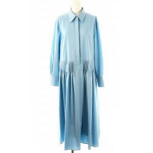 23SS クリアドライ ロング シャツ ワンピース 38 ライトブルー