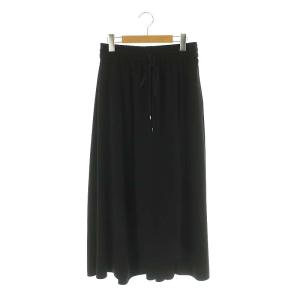 23SS マットポンチ スカート ロング フレア ラップ調 38 黒 /MI OS