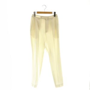 23SS ドライタッチジョーゼットパンツ テーパード タック 38 白 ホワイト /AT OS
